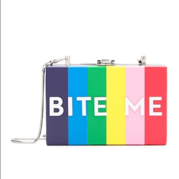 Milly Handbags - Milly Rainbow BITE ME Box Clutch NWT